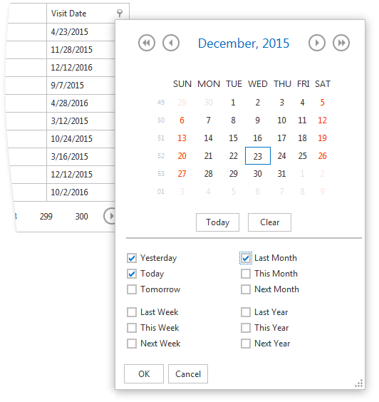 Date Range Header Filter Earthcape Documentation